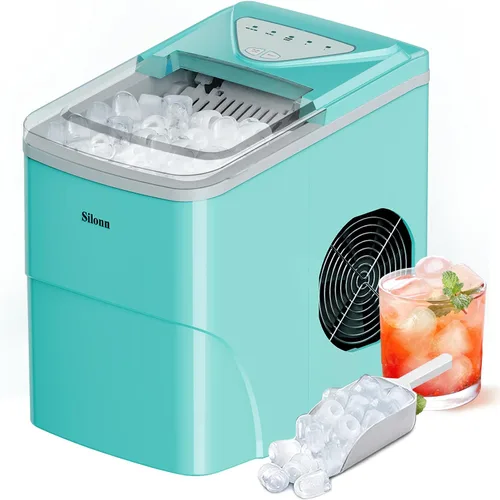Miniatura 9 de Máquina de hielo Nugget para encimera, máquina de hielo de pellets masticables con función de autolimpieza, máquina de hielo portátil de guijarros