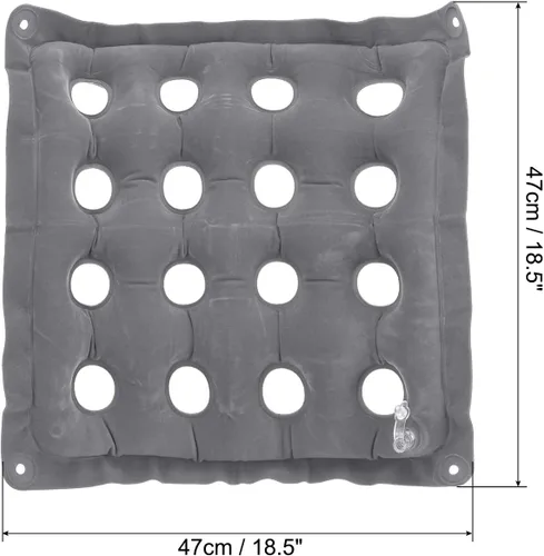 Miniatura 2 de PATIKIL Cojín de asiento inflable, cojín de asiento de aire portátil, transpirable, flocado, cuadrado, para el hogar, sillas de ruedas, sillas