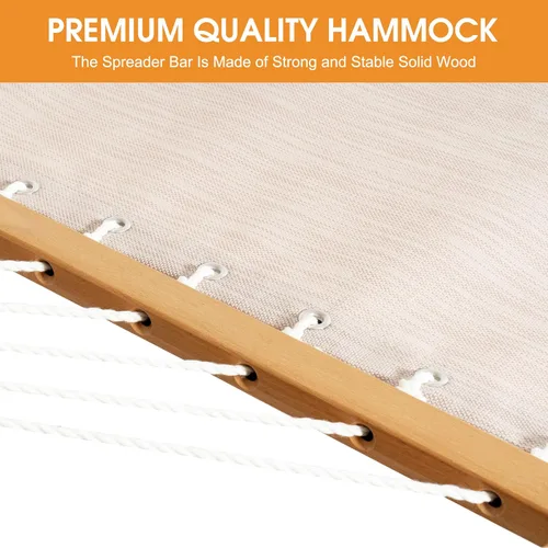 Miniatura 5 de Lazy Daze Hammocks Hamaca doble exterior de 11 pies, hamaca de tela de olefina de secado rápido con barra separadora y bolsillo lateral para piscina