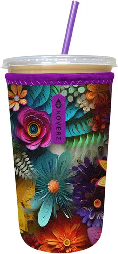 Miniatura 79 de Funda Koverz para café helado, funda aislante de neopreno para taza, se ajusta a una taza de café de 32 Oz., lavable y reutilizable, accesorios