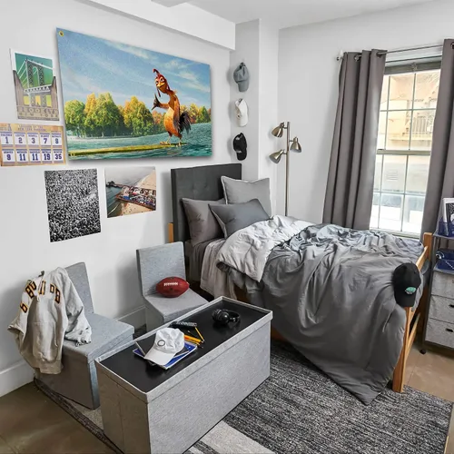 Miniatura 2 de Bandera de pollo de 3 x 5 pies, divertido tapiz de pared de cueva de hombre para decoración de dormitorio universitario, al aire libre, dormitorio u