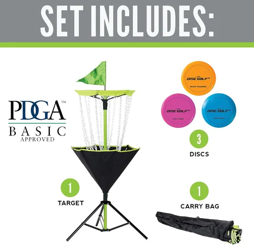 Miniatura 2 de Franklin Sports Cestas de Disc Golf - Objetivo Portátil de Disc Golf con Cadenas Incluidas - Equipo de Soporte de Cesta de Disc Golf para Creación