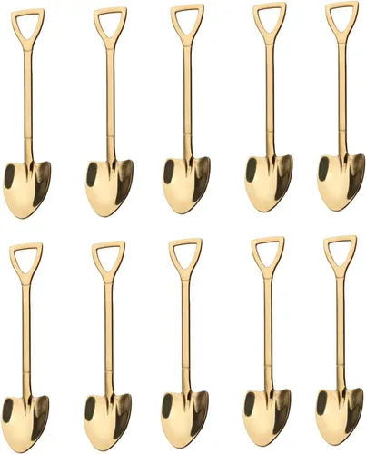 Miniatura 2 de Paquete de 4 cucharas de postre de 6 pulgadas con forma de pala de acero inoxidable, cucharas de helado de frutas para el hogar, cocina
