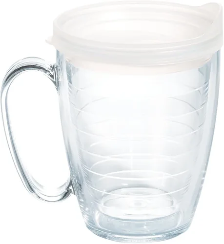 Miniatura 45 de Taza de viaje Tervis de doble pared transparente y colorida con tapa fabricada en Estados Unidos mantiene las bebidas frías y calientes, 24 onzas