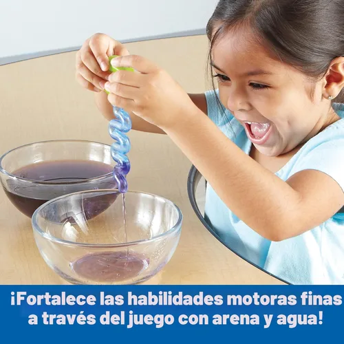 Miniatura 3 de Learning Resources Juego de motricidad fina de arena y agua, juguetes para ansiedad, juego de cubo de agua, herramientas de juegos esenciales