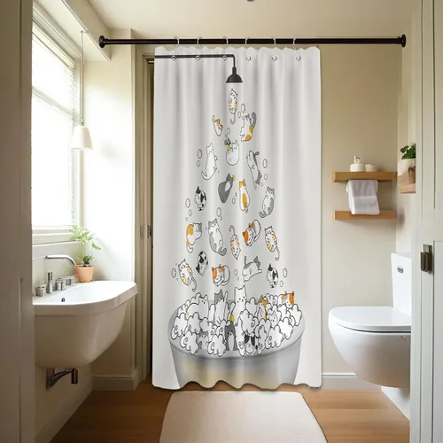 Miniatura 35 de Cortina de ducha floral para primavera y verano, flores silvestres, flores y mariposas, decoración de baño, tela impermeable con ganchos, 70