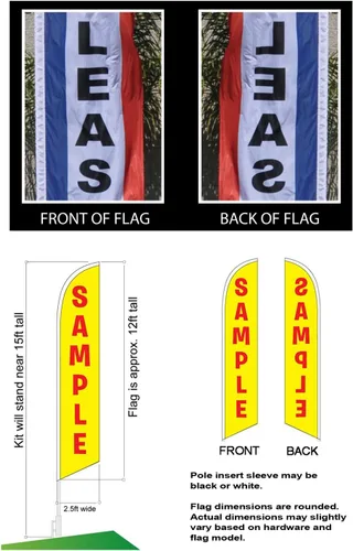 Miniatura 3 de Paquete publicitario de 3 kits de bandera de plumas y estacas para el suelo, venta de colchones, venta de muebles, venta de sofás Kits de banderas