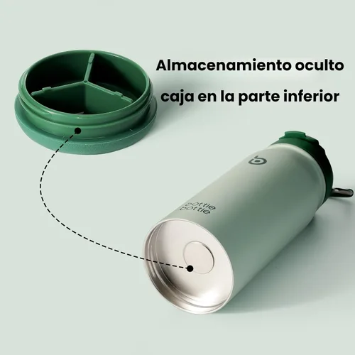 Miniatura 2 de BOTTLE BOTTLE Botella de agua deportiva de 16 onzas de acero inoxidable aislada para niños con pajita y porta pastillas para regalos y la escuela
