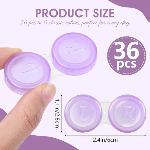 Miniatura 2 de Phyyixixs 36 Pack Estuches para Lentes de Contacto al Por Mayor, Estuche Transparente y Bonito para Lentes de Contacto para el Hogar y Viaje, 6