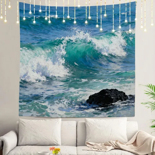 Miniatura 82 de Shrahala Tapiz de pared con paisaje de lago de otoño, bosque amarillo, para colgar en la pared, tapiz grande, decoración de fibra de poliéster