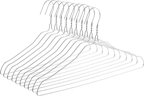 Mr. Pen - Perchas de alambre, paquete de 10, perchas de metal, perchas de alambre para ropa, perchas de alambre para abrigos, perchas de metal, Plata