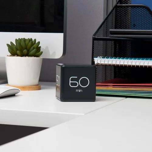 Miniatura 2 de Mind Reader Temporizador de productividad, cuatro ajustes de tiempo, 2 ajustes de volumen, portátil, motivador, sonido cronómetro, versátil, negro