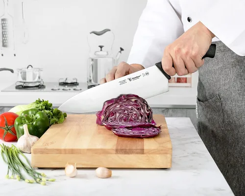 Miniatura 5 de Cuisine Pro - Cuchillo de chef de 12 pulgadas, hoja de acero inoxidable de alto carbono certificada NSF, borde afilado extra ancho, mango ergonómico