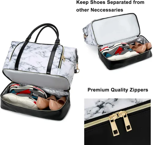 Miniatura 20 de CAMTOP - Bolsa de viaje de fin de semana para mujer, bolsa de lona con espacio para laptop de15.6 pulgadas
