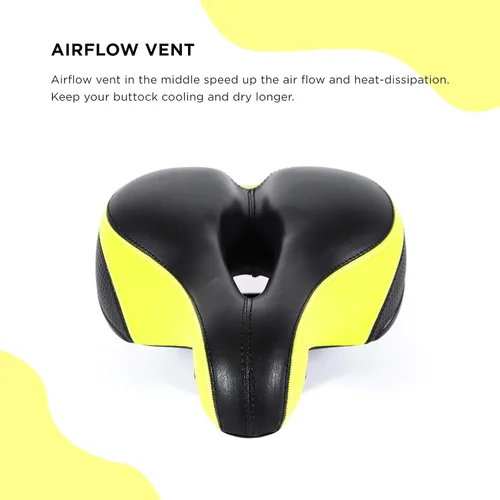 Miniatura 4 de EBIKELING Asiento de bicicleta de doble absorción de golpes, suave y cómodo, acolchado para hombres y mujeres, cómodo, espuma viscoelástica, ajuste