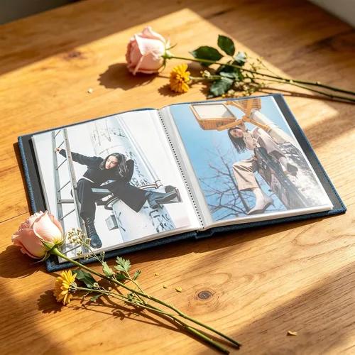 Miniatura 4 de Álbum de fotos de 8 x 10 pulgadas, paquete de 2 libros de fotos de lino, álbum de 26 páginas con capacidad para 52 fotos, carpeta de presentación