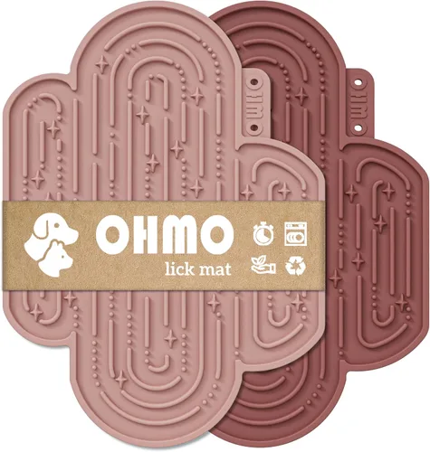 OHMO - Alfombrilla para lamer Cactus para perros y gatos (2 unidades) Fácil de limpiar Alimentador lento para mascotas con ventosas, almohadilla