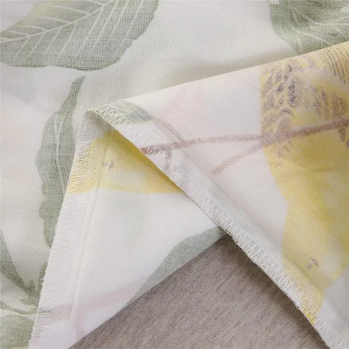 Miniatura 9 de URBONUR Juego de 2 fundas de almohada 100% algodón tamaño Queen con estampado de hojas de jardín y pájaros, fundas de almohada suaves y Hojas verdes