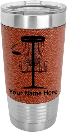 Miniatura 13 de LaserGram Vaso aislado al vacío de 20 onzas, Disc Golf, grabado personalizado incluido (piel sintética, estilo béisbol)