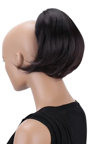 Miniatura 10 de CAISHA Cola de caballo con clip de mariposa para el cabello moño peinado nupcial hepburn moño Scrunchie recto negro H401