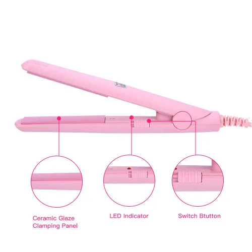 Miniatura 4 de Plancha y rizador de pelo, 2 en 1, mini flequillo, alisador de pelo de belleza, rizador de calefacción, placa de turmalina de cerámica, plancha