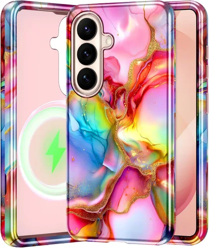 Miniatura 70 de Btscase para Samsung Galaxy S25, [Probado contra caídas de grado militar] Funda protectora de diseño de patrón de mármol, resistente, delgada