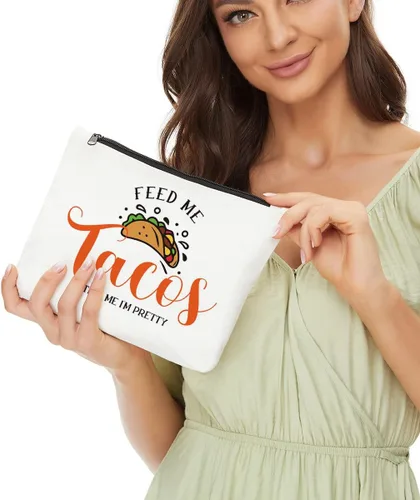 Miniatura 4 de JIUWEIHU Feed Me Tacos Tell Me I'm Pretty - Divertido regalo de comida mexicana para amantes de los tacos, mujeres, niñas, adolescentes y novios