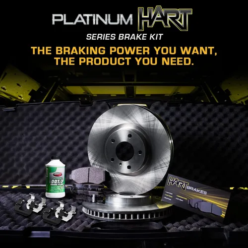 Miniatura 3 de Hart Brakes Kit Frenos y Rotores Delanteros Pastillas de Freno Delanteros Rotores y Pastillas de Freno Pastillas de Freno y Rotores