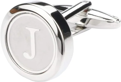 Miniatura 2 de Dannyshi - Gemelos clásicos, de acero inoxidable y con las 26 letras iniciales del alfabeto de la A-Z para hombre, para negocios, bodas y camisas