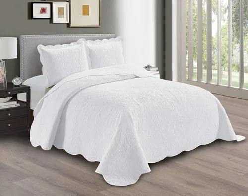 Miniatura 9 de Linen Plus Juego de funda de cama con relieve, extra grande, color burdeos, para cama King/California King, nueva, modelo Dana Borgoña
