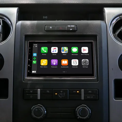 Stinger Ford F-150 (2009-14) Unidad principal de radio de coche con pantalla táctil HD de 6.8 pulgadas, pantalla táctil doble DIN, inalámbrica Apple