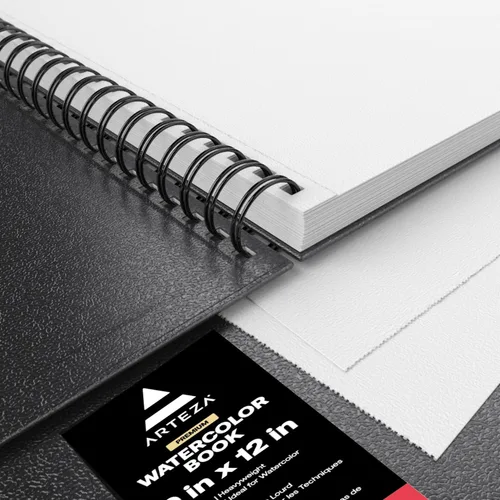 Miniatura 6 de Arteza - Cuaderno de bocetos de acuarela con tapa dura. Negro