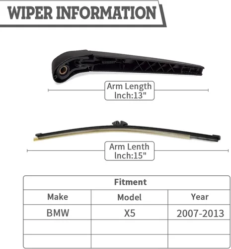 Miniatura 2 de Juego de tuercas de brazo de limpiaparabrisas trasero de repuesto para BMW X5 X5M E70 2007-2013, 3.0 si, 4.8i, xdrive, Ensamblaje de accesorios