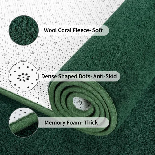 Miniatura 5 de FlyDOIT - Alfombras para dormitorio y sala de estar, 4x6 pies, verde oscuro, súper suaves, cómodas, espesadas, de espuma viscoelástica