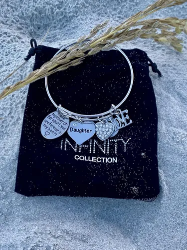 Miniatura 6 de Pulsera para hija, joyería para hija, nunca lejos para hijas, Terciopelo