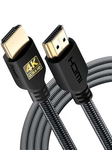 Miniatura 8 de PowerBear - Cable HDMI 4K 10 pies, nailon trenzado y conectores dorados Pack de 1 6 patas Negro