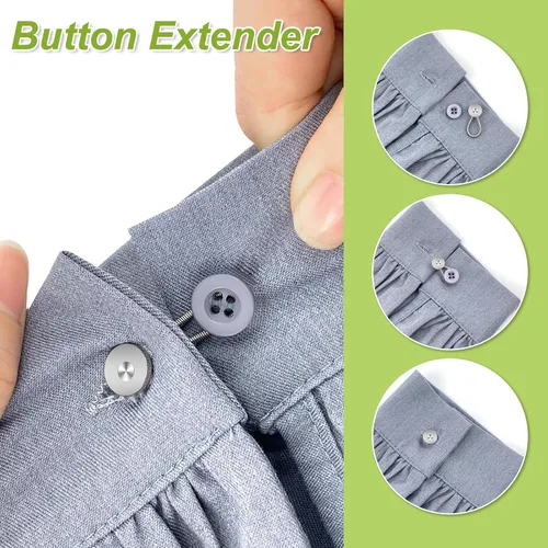 Miniatura 6 de 9 extensores de cuello de alta calidad para camisas de vestir, pantalones de mezclilla para hombres y mujeres, extensores de botón elásticos