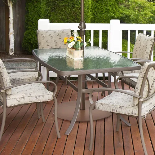 Miniatura 3 de Tangkula Base de sombrilla de patio de 50 libras, soporte redondo de 27.5 pulgadas con ruedas, base de sombrilla de acero resistente al aire libre