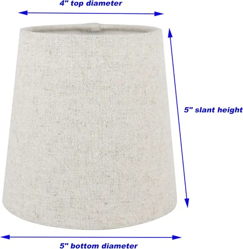 Miniatura 3 de Juego de 5 pantallas de lámpara de araña de lino natural con clip, 4 x 5 x 5 pulgadas