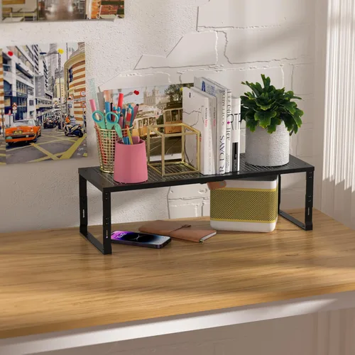 Miniatura 5 de Organizador de Estante de Metal Ajustable y de Alta Resistencia - Estante de Almacenamiento Expandible y Apilable para Despensa para Cocina, Baño