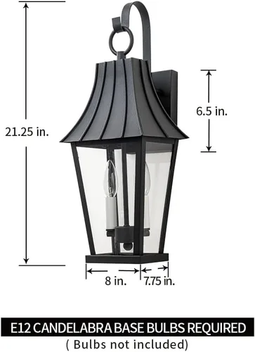 Miniatura 6 de Aplique de pared grande para exteriores, accesorios de luz exterior negro mate para casa, luces exteriores impermeables para porche o patio, montaje