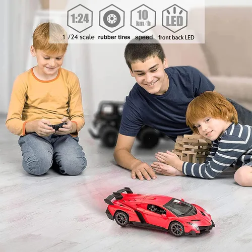 Miniatura 4 de Auto de Carreras de Control Remoto RC Compatible con Lamborghini Veneno, Vehículo de Juguete RC Modelo con Licencia Oficial 1:24 para Niños de 6, 7