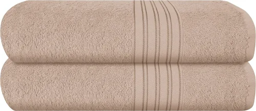 Miniatura 45 de BOUTIQUO Juego de 2 toallas de baño 100% algodón de 28 x 55 pulgadas, toallas de baño grandes ecológicas, compactas, de secado rápido, ligeras, Rosa