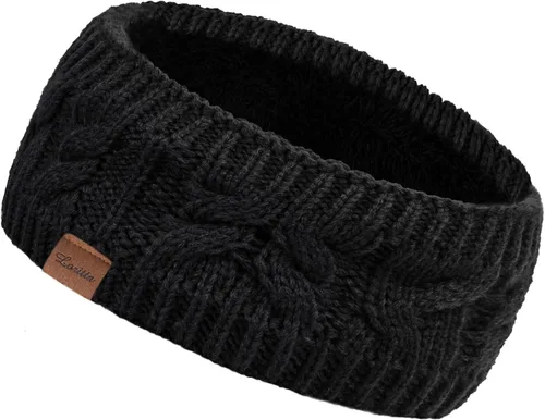 Miniatura 2 de Loritta Diademas para mujer con forro polar de punto trenzado cálido y mullido para invierno