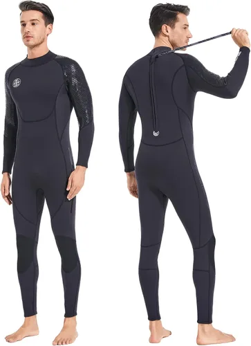 BEEK - Traje de neopreno para hombre y mujer, de 0.118 pulgadas, con cremallera trasera, ultra elástico, manga larga, cuerpo completo, cálido, para