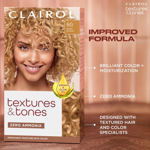 Miniatura 5 de Clairol Textures & Tones - Tinte permanente para el cabello, color de cabello negro sedoso 1B, paquete de 1 unidad 1B negro sedoso