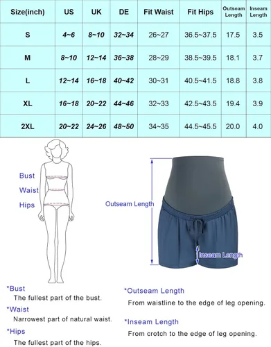 Miniatura 7 de Maacie Maternity Stretch Shorts Loose fit Drawstring Lounge Workout Shorts with Zip Pockets