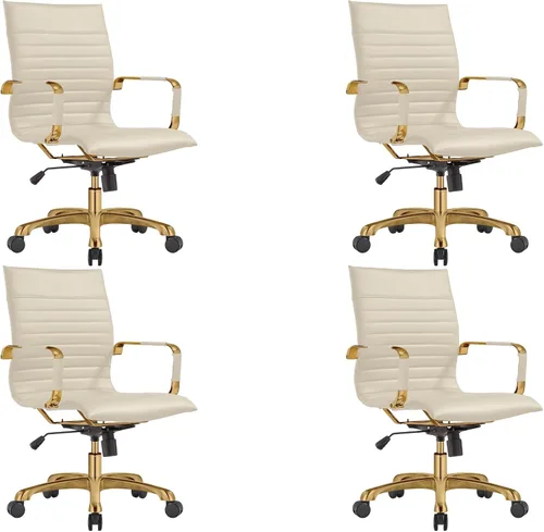 Miniatura 36 de LeisureMod Harris - Silla de oficina ejecutiva ergonómica moderna, silla de escritorio de piel con respaldo alto con altura ajustable, control