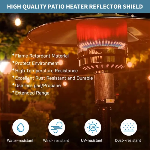 Miniatura 6 de Kisworm Escudo reflector para calentador de patio, pieza de repuesto para calentadores de propano para exteriores, cúpula superior, montaje de 3