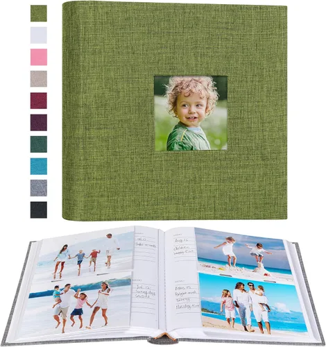 Miniatura 27 de Mublalbum Álbum de fotos de 4 x 6 pulgadas, 300 fotos, cubierta de lino con áreas de notas, libro de fotos para boda, familia, bebé y vacaciones